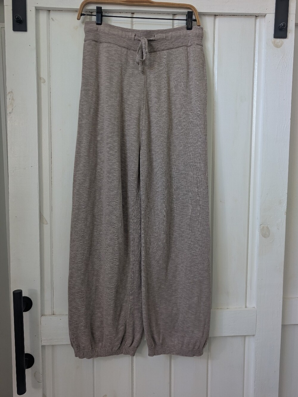 Wishlist Taupe Sweater Knit Balloon Barrel Lounge Pants Drawstring | Size L